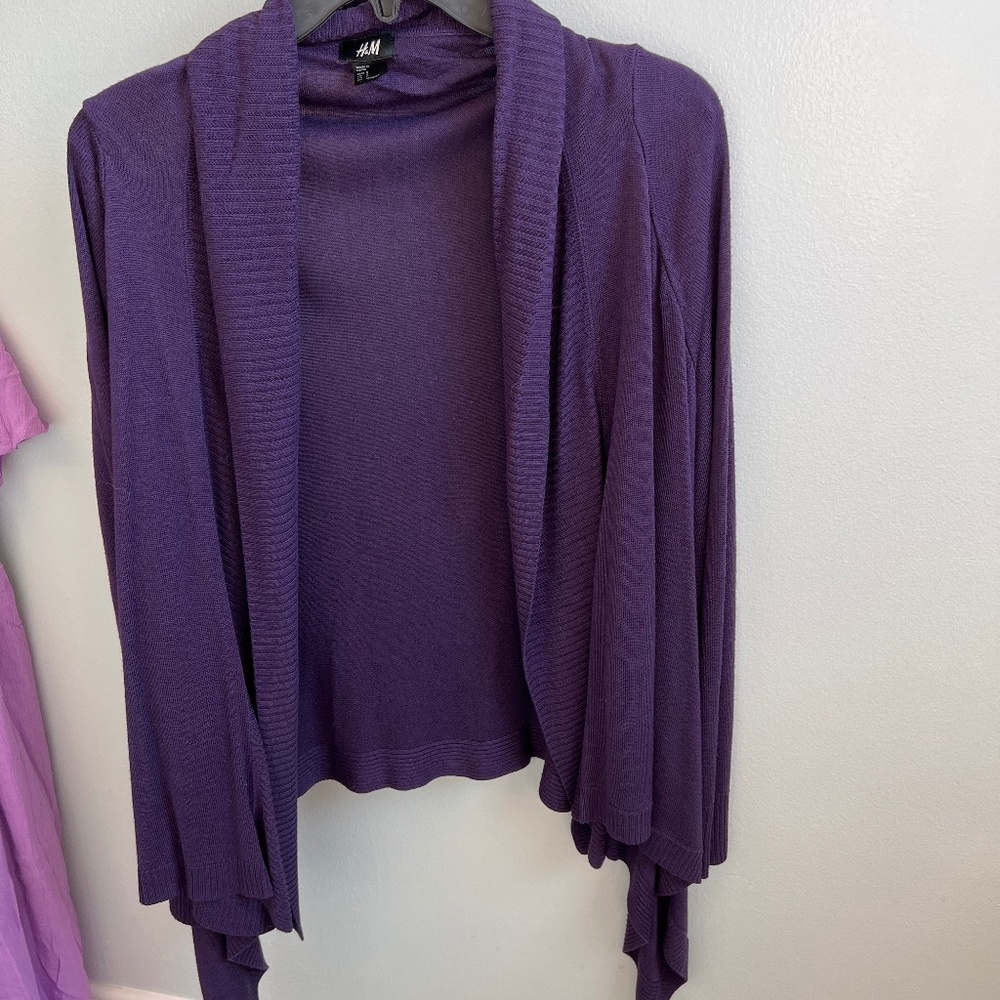 Purple cardigan